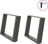 thumbnail of Helloshop26 - Set mit 2 verstellbaren U-förmigen Couchtischbeinen 70 x 42 cm modernes Design anthrazitfarbener Stahl 02_0057058