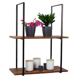 thumbnail of Mensola BAR SHELF 75 cm MARRONE con 2 Ripiani porta bicchieri e bottiglie by Yelloo