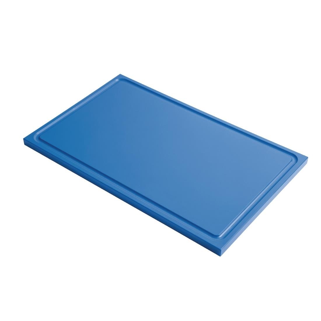 Schneidebrett mit Kanal GN1/1 aus hochdichtem Polyethylen Gastro M blau