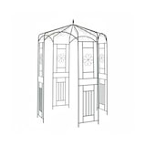 thumbnail of Relaxdays Rosenpavillon Metall, Rankhilfe für Kletterpflanzen, Garten, dekorativer Rankpavillon, HBT 250x160x160cm, grün