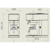 thumbnail of Combisteel koffiezetapparaat met 1 glazen kan 1,8 liter en 1,8 liter/5 min