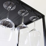 thumbnail of Vetrina cantinetta per bar e pub in metallo e legno con stand porta bottiglie e appendi calici Linea Industrial