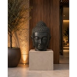 thumbnail of Cabeza de Buda decorativa jardín hormigón negro 50 cm figura escultura zen exterior 40 kg terraza patio