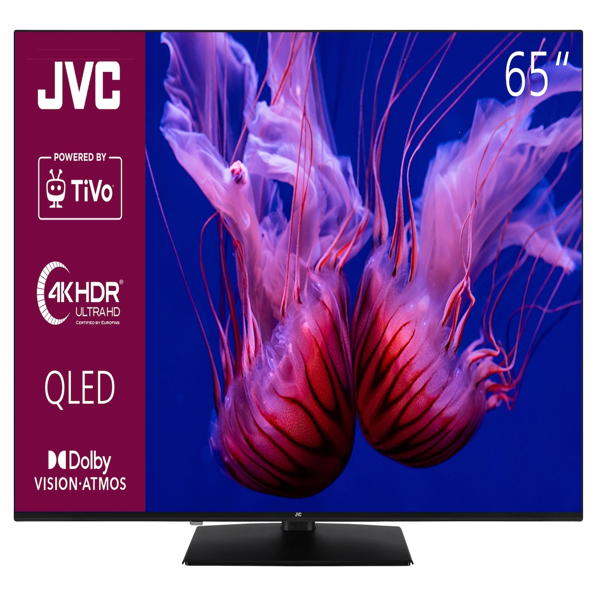 JVC 65 Zoll QLED Fernseher Smart TV (4K UHD, HDR Dolby Vision, Dolby Atmos, Triple Tuner, 6 Monate HD+)