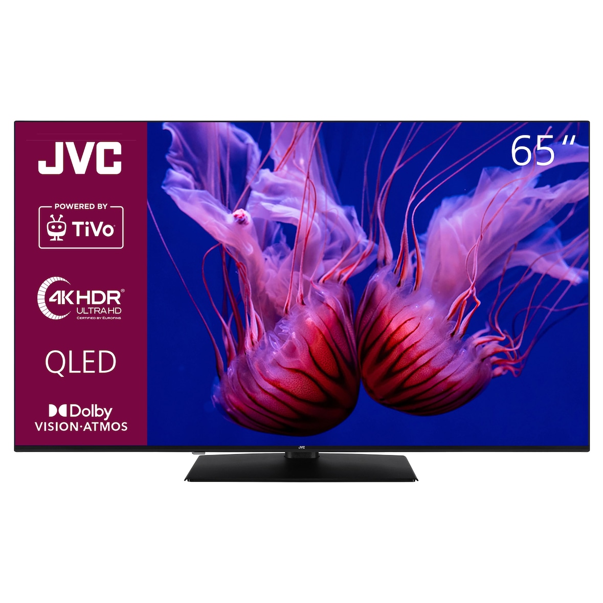JVC 65 Zoll QLED Fernseher Smart TV (4K UHD, HDR Dolby Vision, Dolby Atmos, Triple Tuner, 6 Monate HD+)