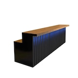 thumbnail of Bar Theke, Empfangstheke & Kassenbereich, Doppelarbeitsplatte, vertikale Streifen, modernes Design, Schwarz 220×60×100cm【HCTG 220】