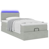thumbnail of vidaXL Ottoman-Bett mit Matratze & LEDs Hellgrau 90x190 cm Samt
