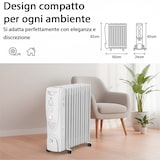thumbnail of Radiatore ad Olio 2500W con 11 Elementi Riscaldanti 3 Livelli di Calore Termostato Regolabile Timer 24 Ore Protezione di Sicurezza 50x24x62 Cm Bianco
