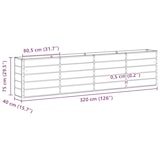 thumbnail of Helloshop26 - Moderner Mehrzweck-Pflanzkübel 160 x 40 x 75 cm für den Innen- und Außenbereich aus hellgrauem Stahl 02_0059186