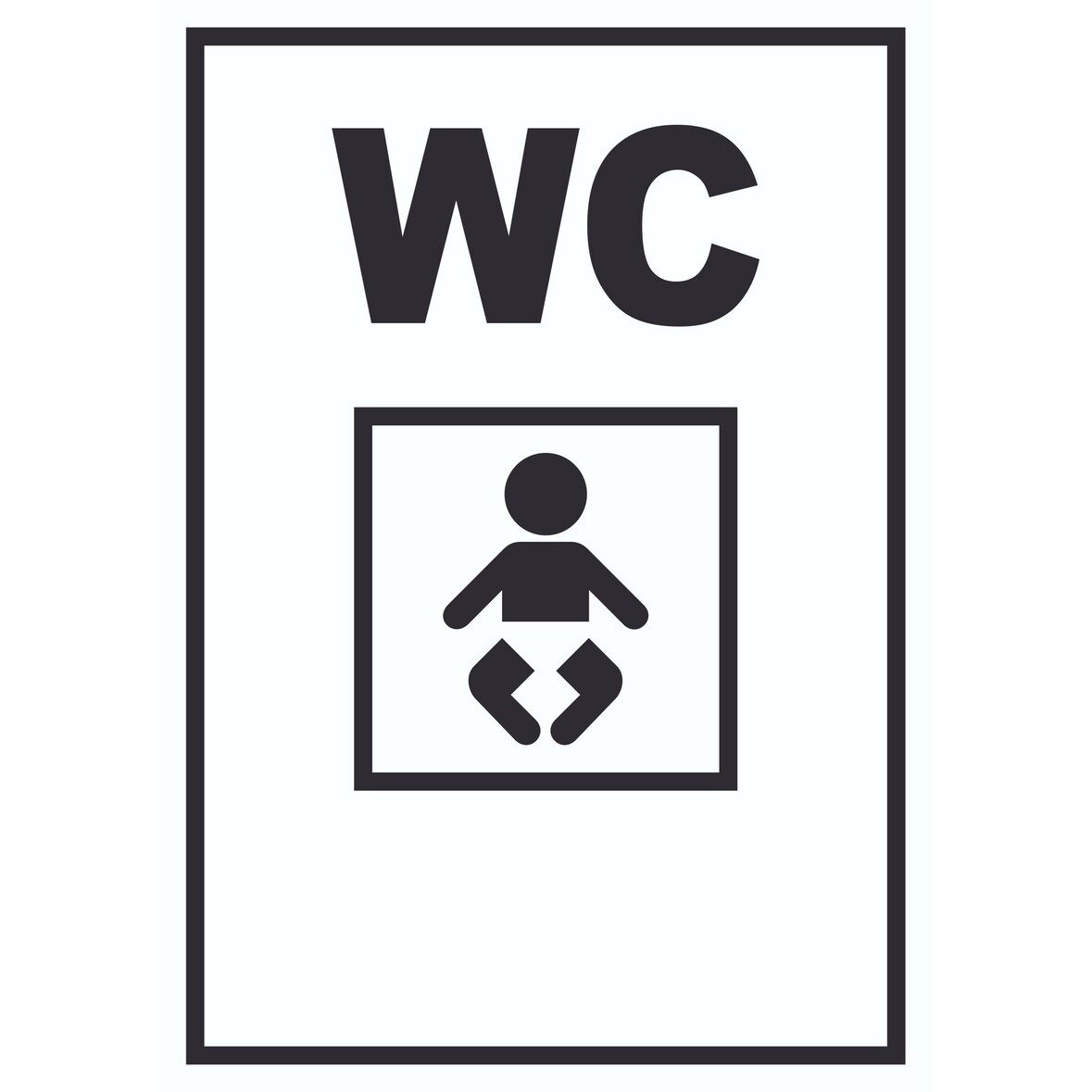 WC Wickelraum Schild A0 Rückseite selbstklebend