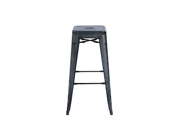 Halenbeek Tabouret de bar Iron gris métal, 75 x 51 x 51 cm, gris