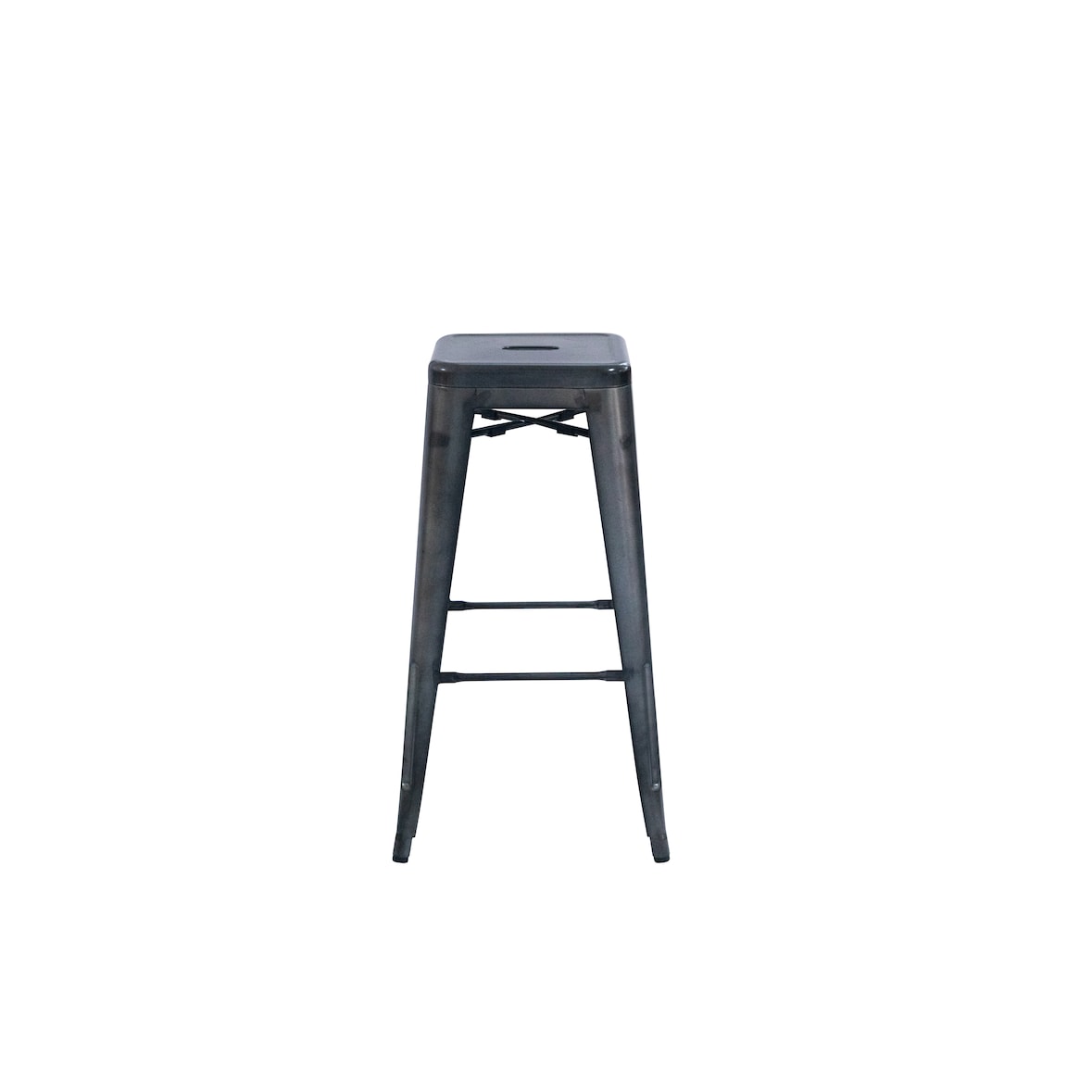 Halenbeek Tabouret de bar Iron gris métal, 75 x 51 x 51 cm, gris
