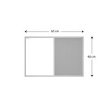 thumbnail of ALLBoards Tableau Combi Blanc Magnétique et en Liège Gris avec Cadre en Bois Gris 60x40 cm