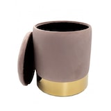 thumbnail of Samthocker Ø 31 H 38 cm Velour Hocker mit Stauraum u. Deckel - Deko Hocker Samt Pouf : zartlila