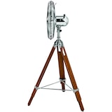 thumbnail of Tarrington House Ventilateur sur pied SF1223W, métal / bois, Ø 39 x 127 cm, 3 vitesses, avec trépied, argent / marron
