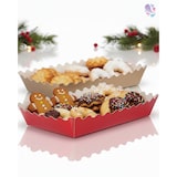 thumbnail of Gebäckschalen, Papier-Schalen, verschiedene Farben und Größen, 500 Stück, aluminiumfrei, gewellter Rand : Farbe - gold / weiß, Größe - 116 x 91