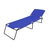 thumbnail of Lettino Pieghevole Prendisole Senza Tettuccio Parasole Reclinabile Regolabile Metallo Nero Sdraio Spiaggia Mare Giardino Piscina 187x53x24 Cm Blu