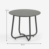 thumbnail of Mesa auxiliar para exterior, con tacos de goma, Aluminio, Color Antracita, 60 x 51cm alto