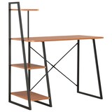 thumbnail of Bureau avec étagère Noir et marron 102x50x117 cm Modèle Atlas Épuré