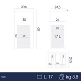 thumbnail of Danieli Store | Papelera con cenicero de pie para exterior negro | Papelera con tapa giratoria | 17 L