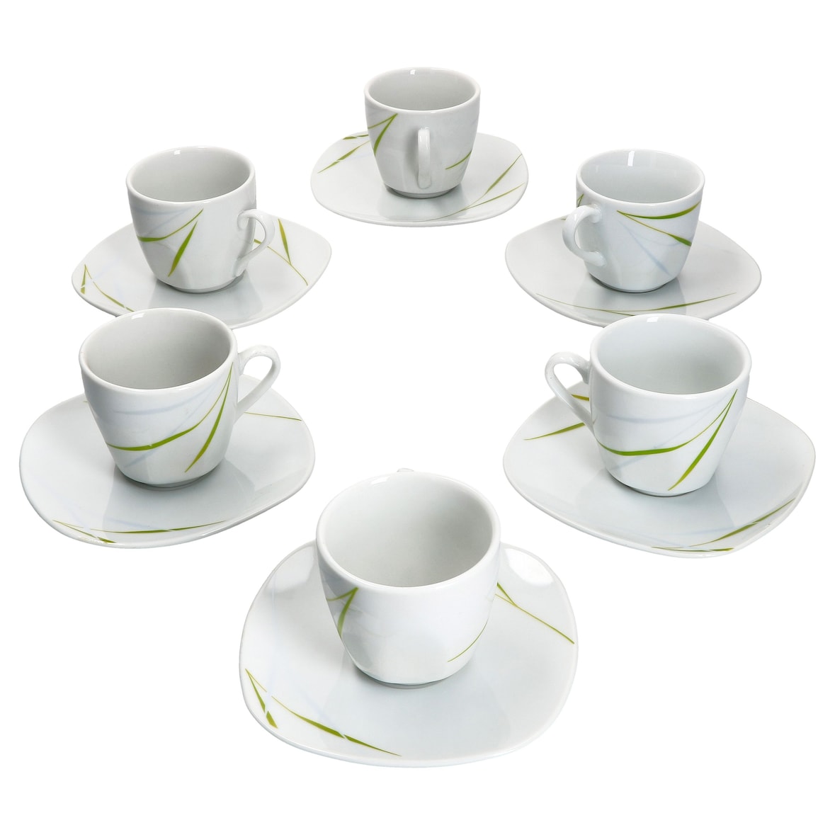 6er Set Espressotasse 10cl mit Espressountertasse 12,1cm Aviva