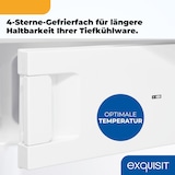 thumbnail of Exquisit Kühlschrank ohne Gefrierfach, EEK: C, 118 Liter, 4-Sterne-Gefrierfach, Gemüseschublade, Türanschlag wechselbar, KS16-4-HE-040C weiss