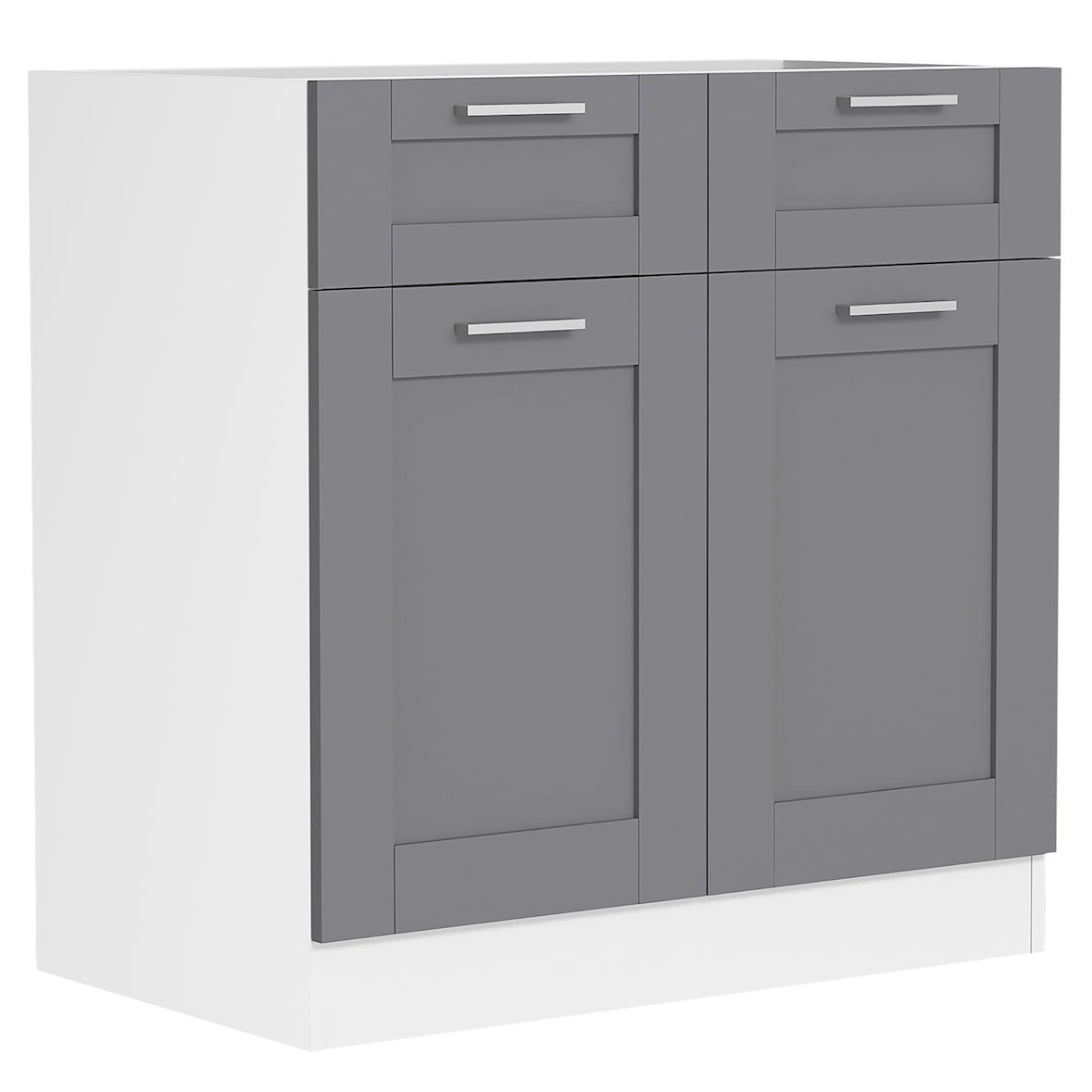 VCM Küchenmöbel Unterschrank Colura Weiß / Anthrazit H. 82 x B. 80 x T. 46 cm