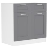 thumbnail of VCM Küchenmöbel Unterschrank Colura Weiß / Anthrazit H. 82 x B. 80 x T. 46 cm