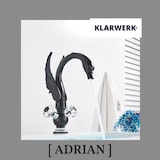 thumbnail of ADRIAN | Design Edelstahl große Badarmatur Schwan | Schwarz luxuriöse Waschtischarmatur Hotel Gastronomie|hohe Mischbatterie freistehende Waschbecken