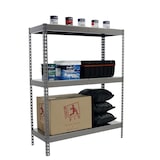 thumbnail of SimonRack Industrieregal, 2000x2100x450 mm, 500 kg am Biegepunkt, 3 Metallböden, Garagenregal, Grau/Verzinkt- Simonforte