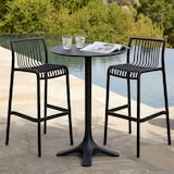 thumbnail of Set van 2 stapelbare outdoor barkrukken van polypropyleen, bamboe-design voor tuin, terras, bar en restaurant – Olimpia XL/Zwart