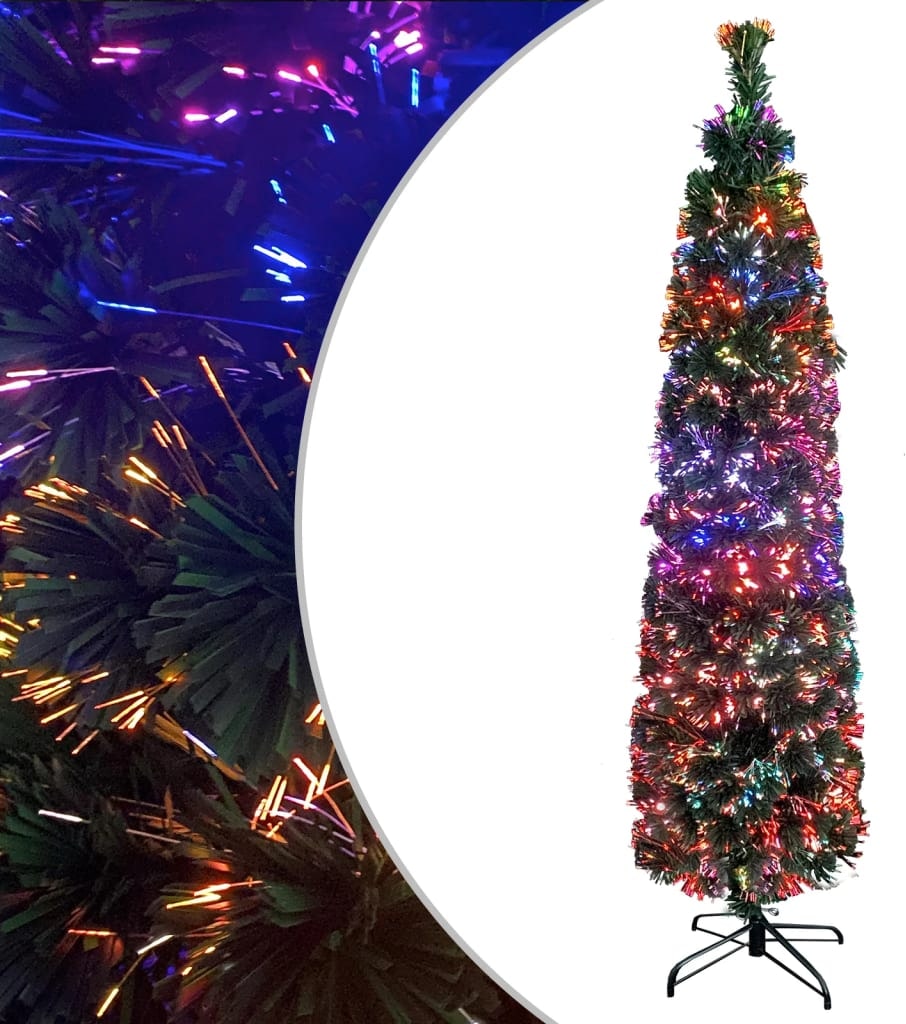 vidaXL Künstlicher Weihnachtsbaum Schlank mit Ständer 120 cm Glasfaser