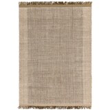 thumbnail of Wollteppich Handgewebt Korbmuster | 160x230cm, 4mm Florhöhe, 14mm Gesamthöhe | Olivgrün | Mit Fransen | Schalldämpfend | PISA Kollektion Kadima Design