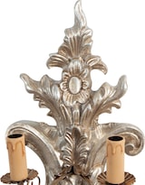 thumbnail of BISCOTTINI Shabby wandleuchte in holz und eisen antik silber blatt finish made in italy 18x25x55 cm