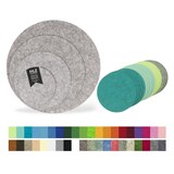 thumbnail of BIASTO - Premium Filz Untersetzer - rund 10cm - Farbe: petrol-meliert (HF044). Design Glas-Untersetzer für Getränke, Tisch, Bar, Tasse, Vase