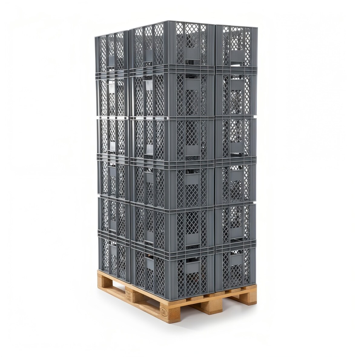 36 Stück Bäckerkisten Brotkisten 600 x 400 x 320 mm in Grau