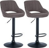 thumbnail of 2er Set Barhocker SEGAD - Stoff Dunkelgrau 47x48x85 cm Schwarz | Barstuhl Mit Lehne Tresenhocker Tresenstuhl Kneipenhocker Kneipenstuhl