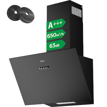 CIARRA Campana extractora A+++ 650 m³/h campana extractora 60 cm campana inclinada sin cabezal LED VMB6762A