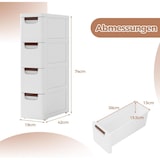 thumbnail of COSTWAY schmaler Nischenschrank mit Rädern, Ausnehmungsregal 20 cm breit, Ausnehmungswagen mit 4 Schubladen, Badewagen