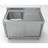 thumbnail of Plonge inox à gauche 2 portes couliss. - Combisteel