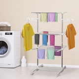 thumbnail of HOMCOM Stendibiancheria Verticale 3 Ripiani con Ruote in Acciaio Inox