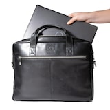 thumbnail of Exacompta cod. 17437E - Borsa in pelle nera per laptop, notebook, iPad, tablet e computer fino a 15,6 pollici