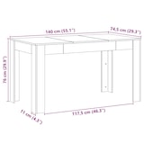 thumbnail of Mesa de comedor madera ingeniería envejecida 140x74,5x76 cm