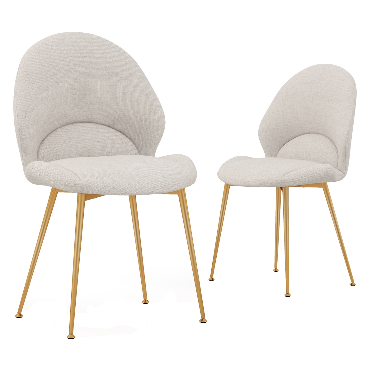 COSTWAY Esszimmerstuhl-Set, 2 Stück, Akzentstühle mit geschwungener Rückenlehne, gepolsterter Stuhl