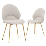 thumbnail of COSTWAY Esszimmerstuhl-Set, 2 Stück, Akzentstühle mit geschwungener Rückenlehne, gepolsterter Stuhl