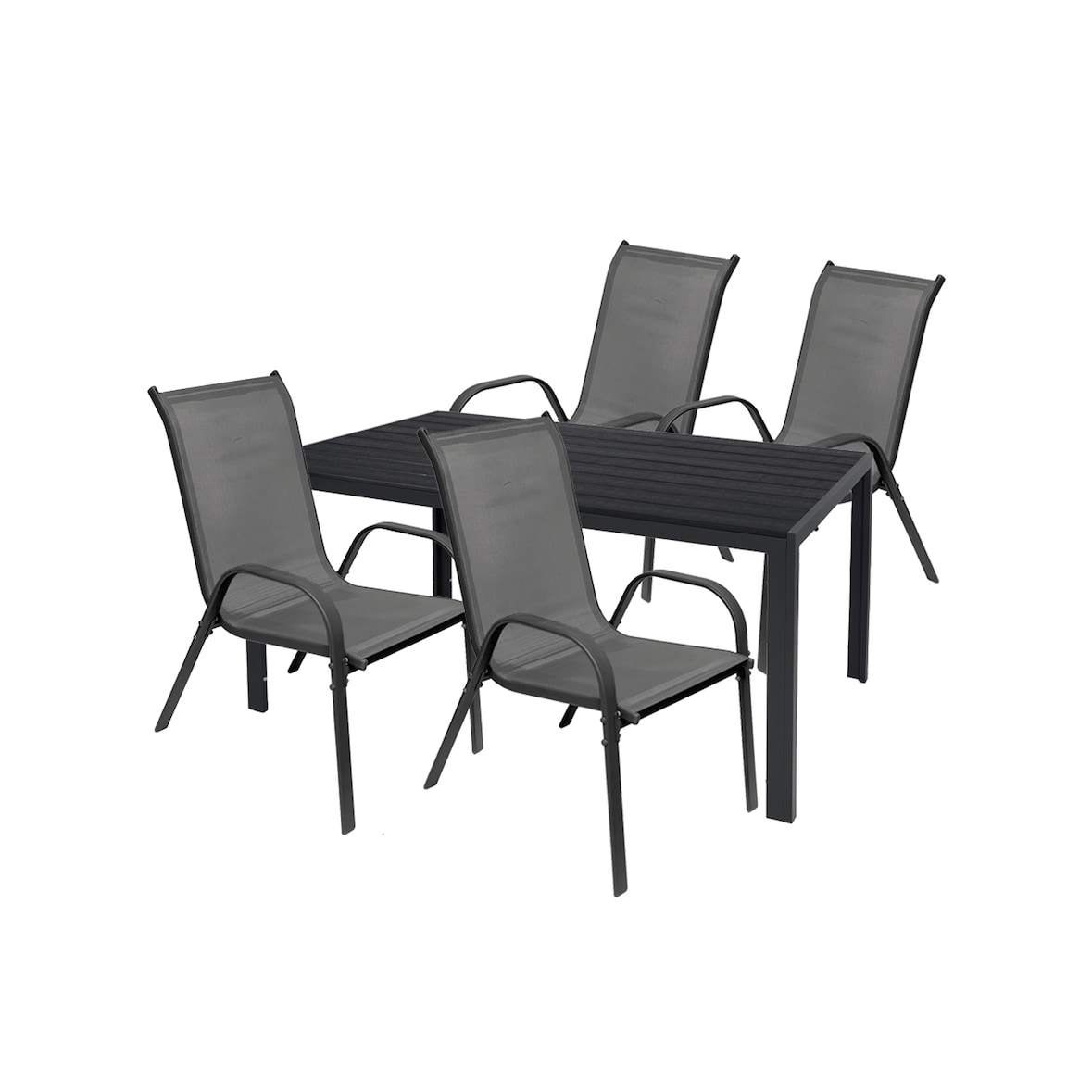 Gartengarnitur Sitzgarnitur 5-teilig L125xB70cm Non-Wood Anthrazit