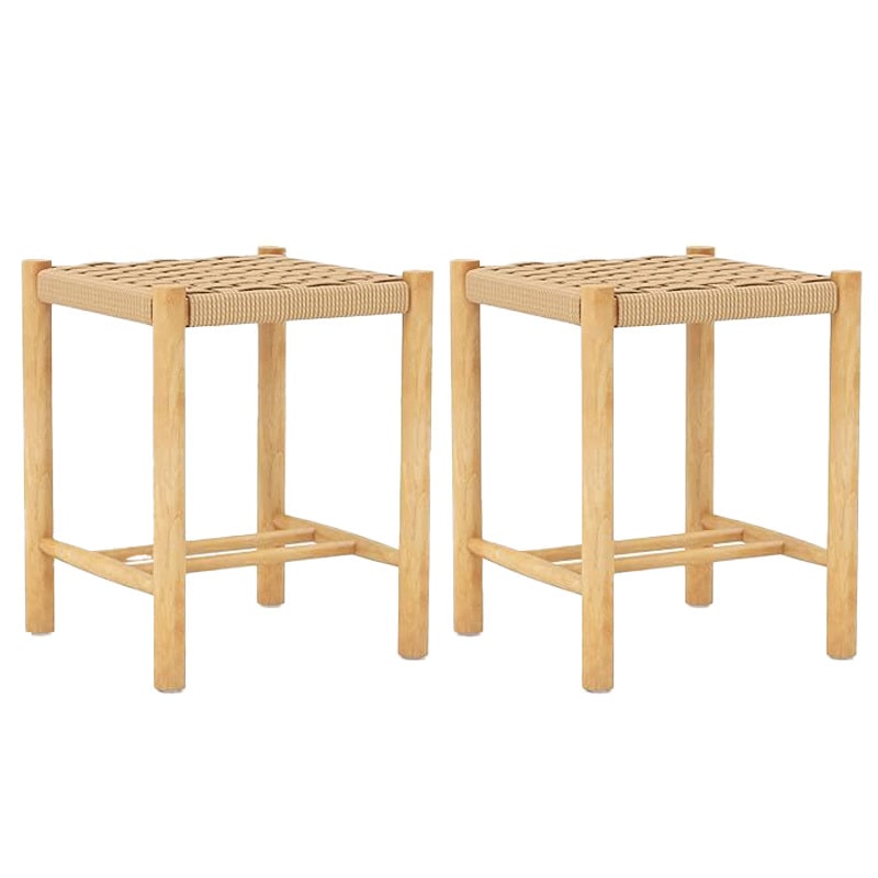 COSTWAY Set di 2 sgabelli da bar in legno, altezza seduta 45 cm con poggiapiedi