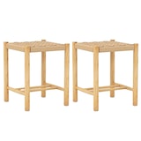 thumbnail of COSTWAY Set di 2 sgabelli da bar in legno, altezza seduta 45 cm con poggiapiedi