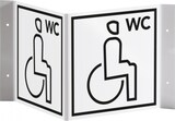 thumbnail of Schild I Tür-Nasenschild Piktogramm Behinderten-WC, Kunststoff, 150x150mm