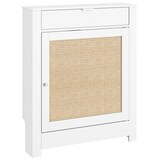 thumbnail of HOMCOM cubre radiadores con puerta abatible y ratán, cubreradiador de MDF, 78x19x95,5 cm, cubierta para radiador, compartimento, blanco